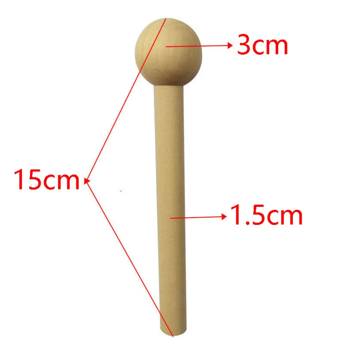 Mallet Solid Wood Hammer Shaping Hammer Wooden Round Headed Hammers DIY Timber 15cm Length Ball Head Rod