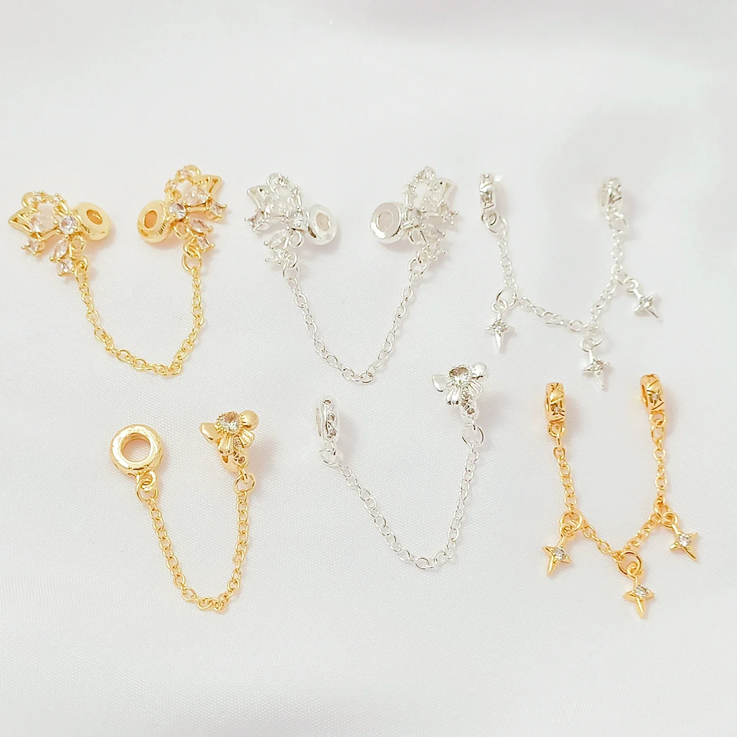 

18K Gold-plated Butterfly Star Safety Chain Diy Handcrafted Bracelet Extension Chain Accessory