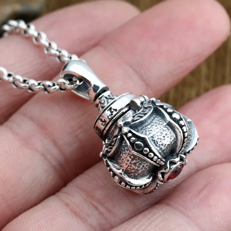 Retro Alchemy Furnace Openable Pendant Ga Tibetan Bottle Pendant Suitable for Men and Women Multifunctional Fashion Jewelry