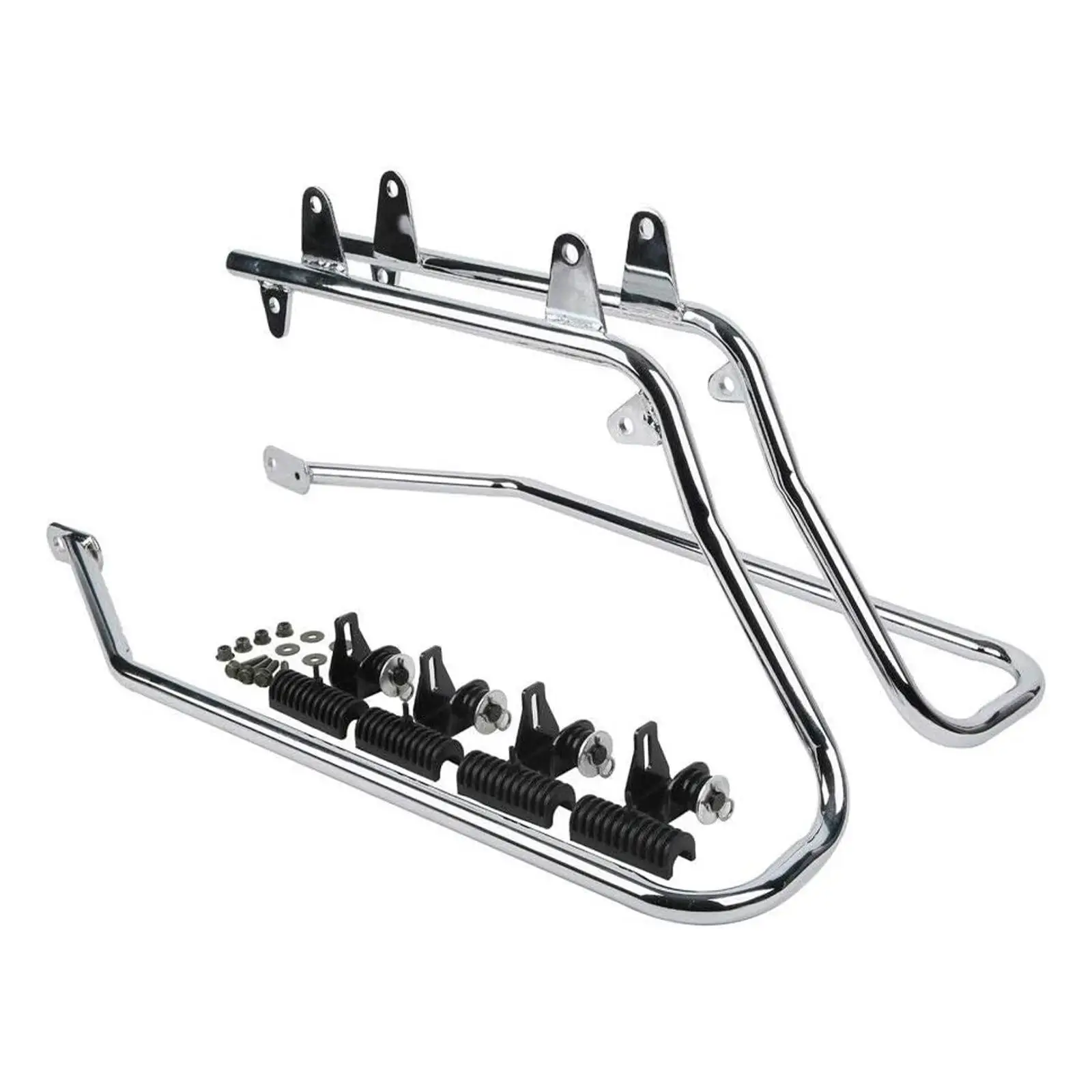 Universal Motorcycle Side Case Saddlebag Rack for Bagger Style Cruisers with Welded Tabs and Mirror Image Pair