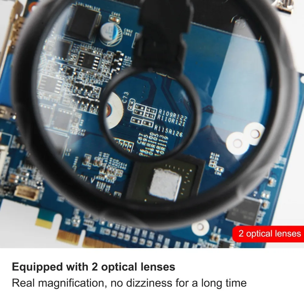 Metal Frame Helping Hands Magnifier Transparent Lens Black Body Soldering Magnifying Station Round Lens Adjustable Arm