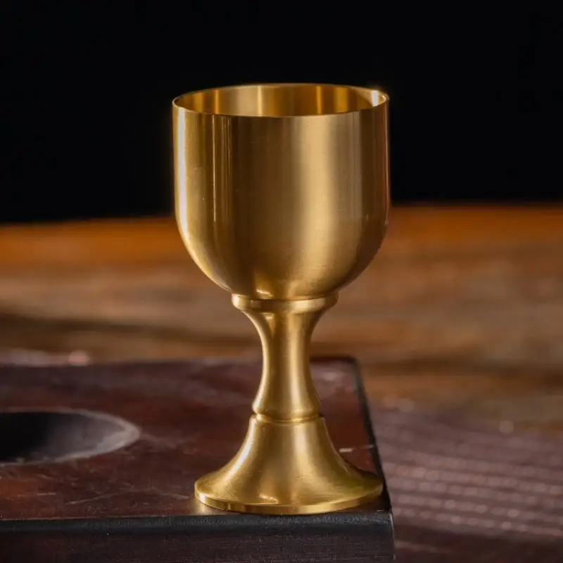 النحاس كأس للنبيذ كأس منضدية صغيرة طلقة النحاس الحرف الأحمر الأبيض النبيذ البوق النحاس الديكور لمطعم #6