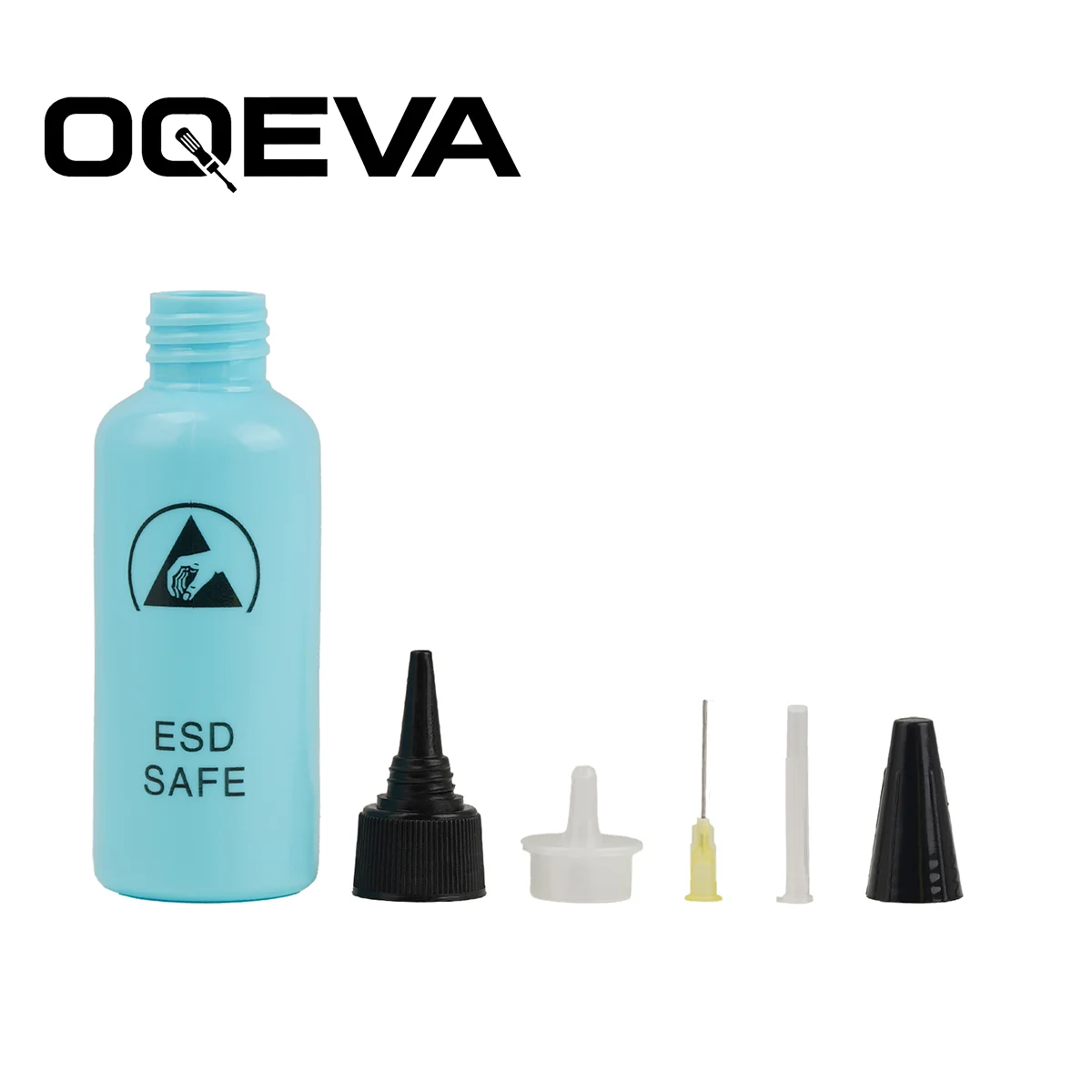 OQEVA 60ml Anti-Static Solvent Dispensing Bottle with Needle, Plastic Liquid Dispenser for DIY Mobile Phone Repair Tool
