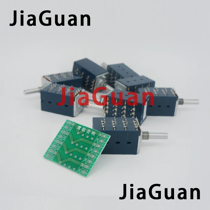 

1PCS Japan ALPS RK27 Quad Unit 4 Channels Volume Potentiometer + PCB 4-gang Balance Control LOG Type 10K/50K/100K Slotted Shaft