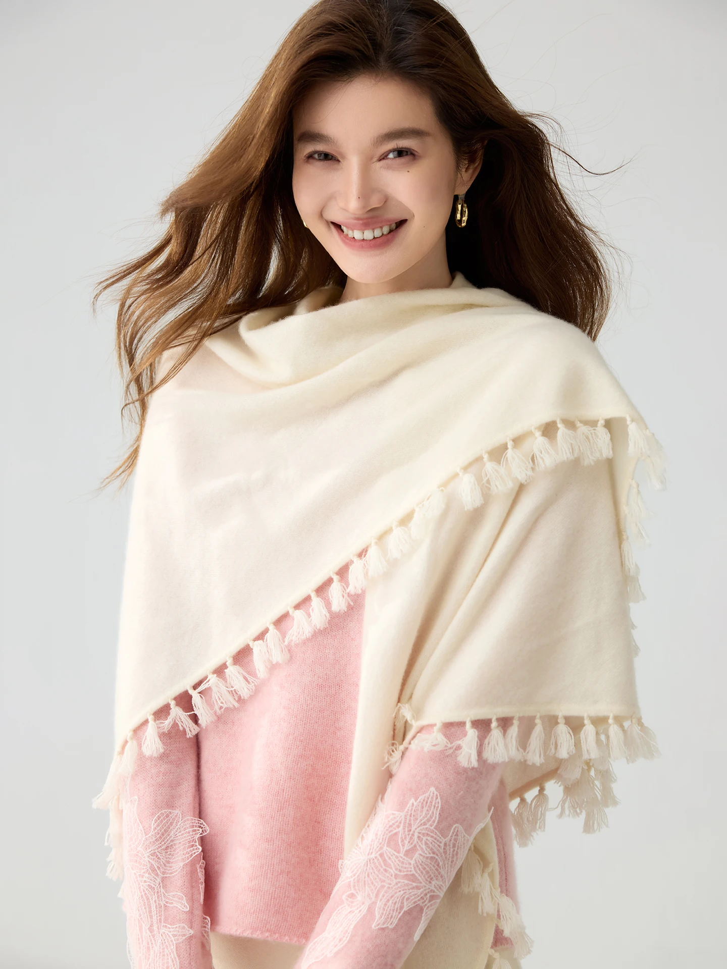 ผ้าคลุมไหล่แคชเมียร์ 100% สไตล - Winter Clothing Ladies บทวิจารณ์และราคา