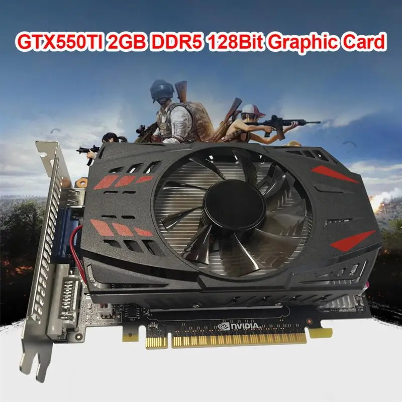 Top Computer Graphic Card GTX 550Ti 4GB 128bit GDDR5 Gaming Video Cards for NVIDIA PCI-Express 2.0 HD-Compatible Cooling Fan