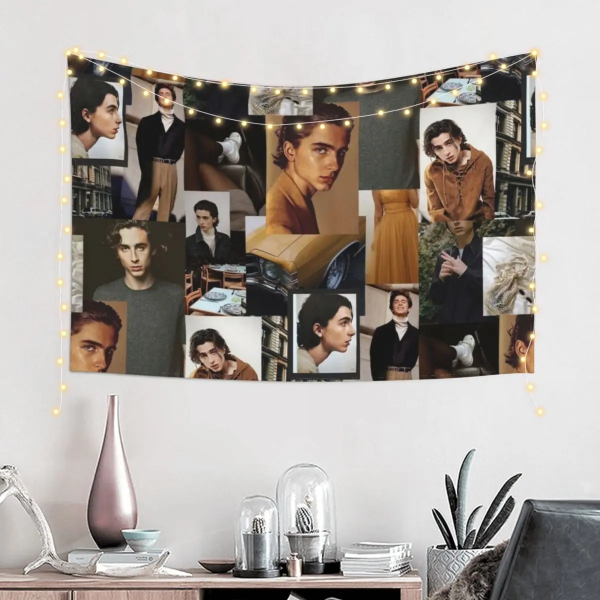 

Timothee Chalamet: Collage Tapestry Bed Room Decoration Aesthetic Room Decoration Wall Decoration Tapestry