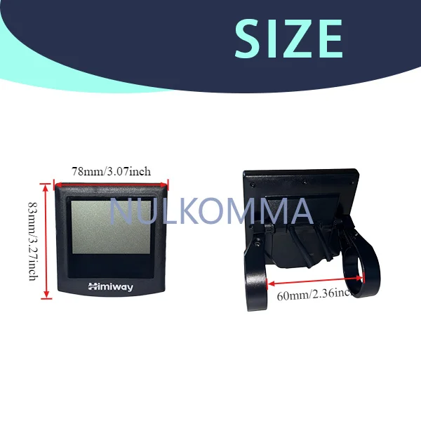 NULKOMMA Himiway Electric Bike LCD Display Speedometer E-bike Dashboard Separate Button Control 5Pin male Waterproof Connector