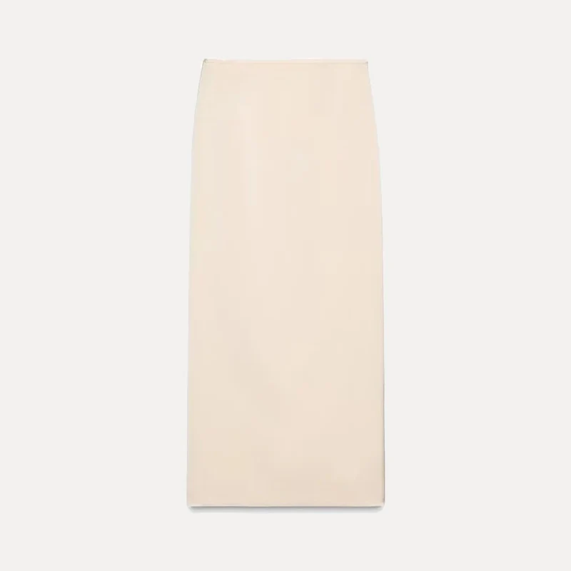 Z jupe tube droite en satin de soie pour femme élégante polyvalente qualité printemps 2025 fibre de polyester 00% jupe premium pour femme