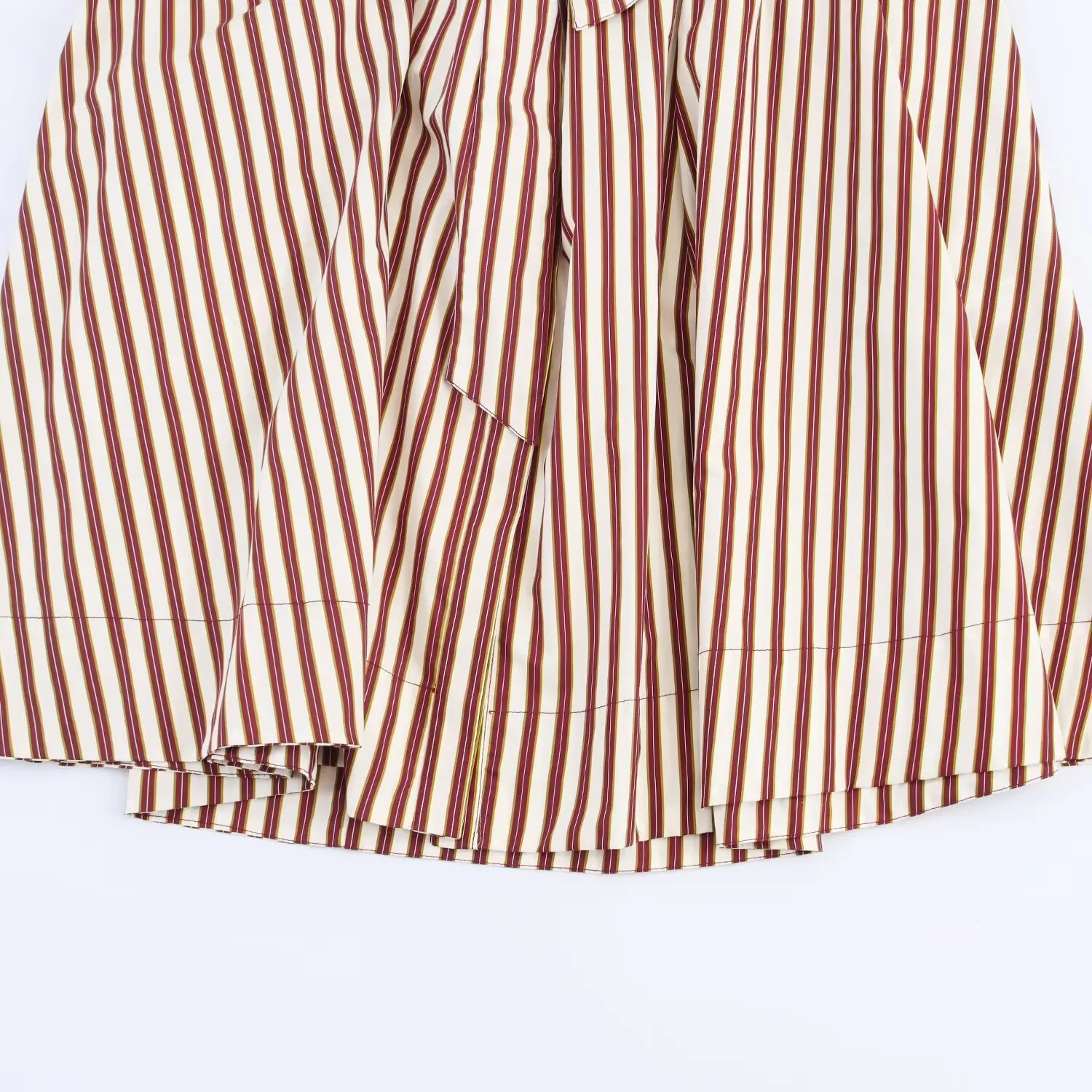 우아한 빈티지 스트라이프 프린트 롱 드레스 (벨트 포함) 여름 2025 여성 패션 파티 드레스 긴팔 여성 우아한 가운