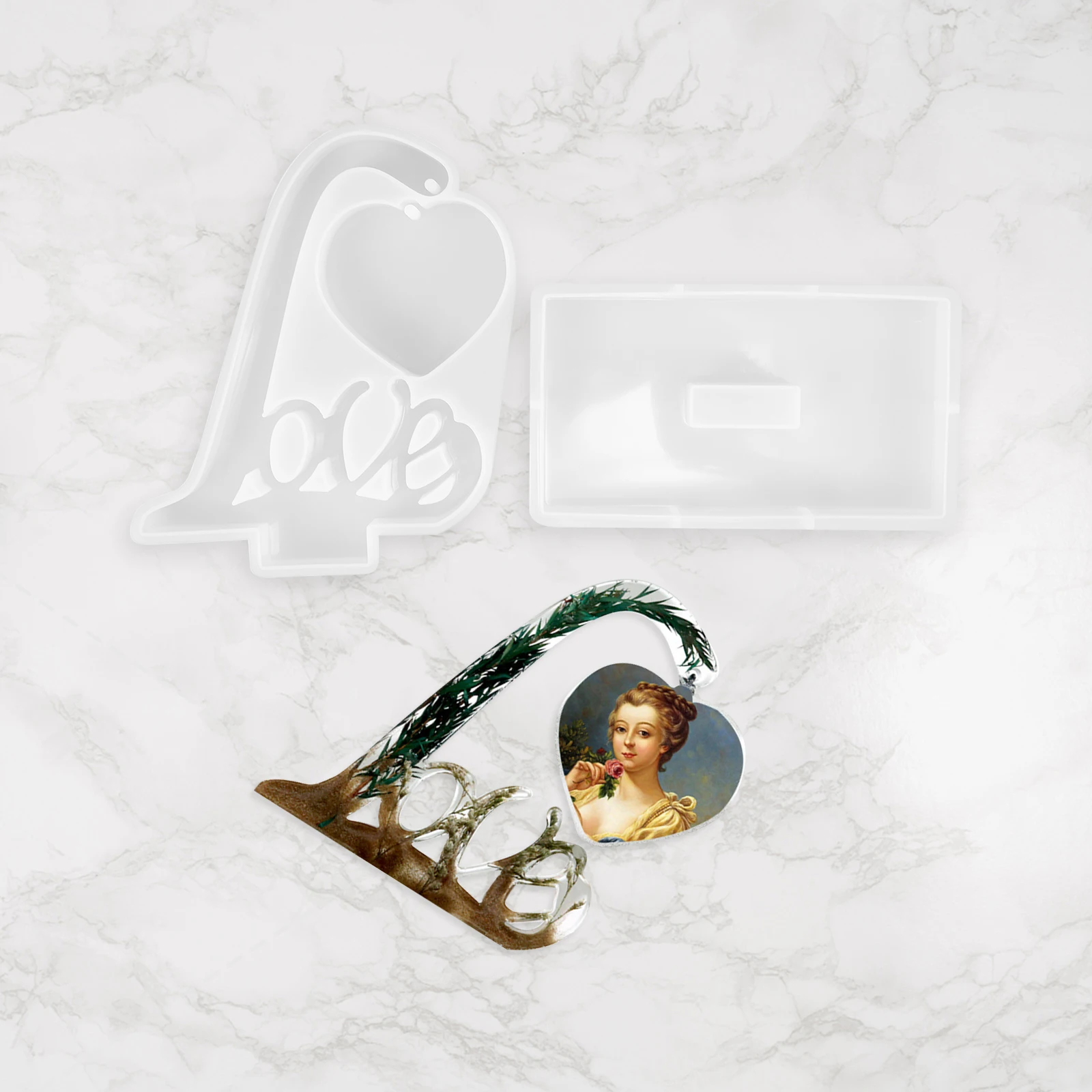 

1Set Silicone Heart Picture Frame Mold DIY Resin Photo Frame Craft Supplies Flexible Durable Easy Demold DIY Photo Frames Mould