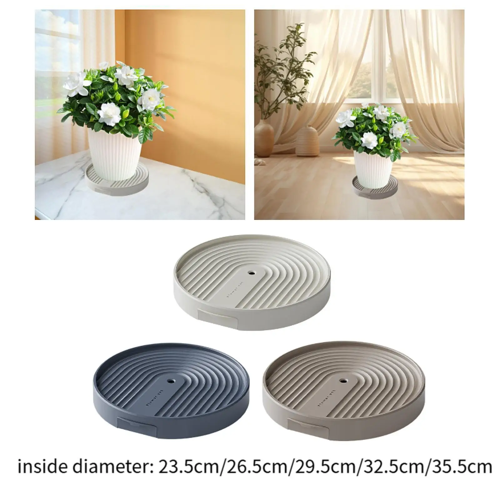 Plant Caddy with 4 Invisible Casters Round Rolling Plant Stand Planter Caddy Pot Base for Indoor Outdoor Yard Living Room Patio