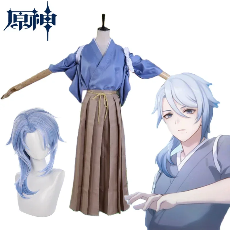 

Kamisato Ayato Cosplay Genshin Impact Kamisato Ayato Cosplay Costume Kimono Wig Women Men Game Character Halloween Costumes Wig