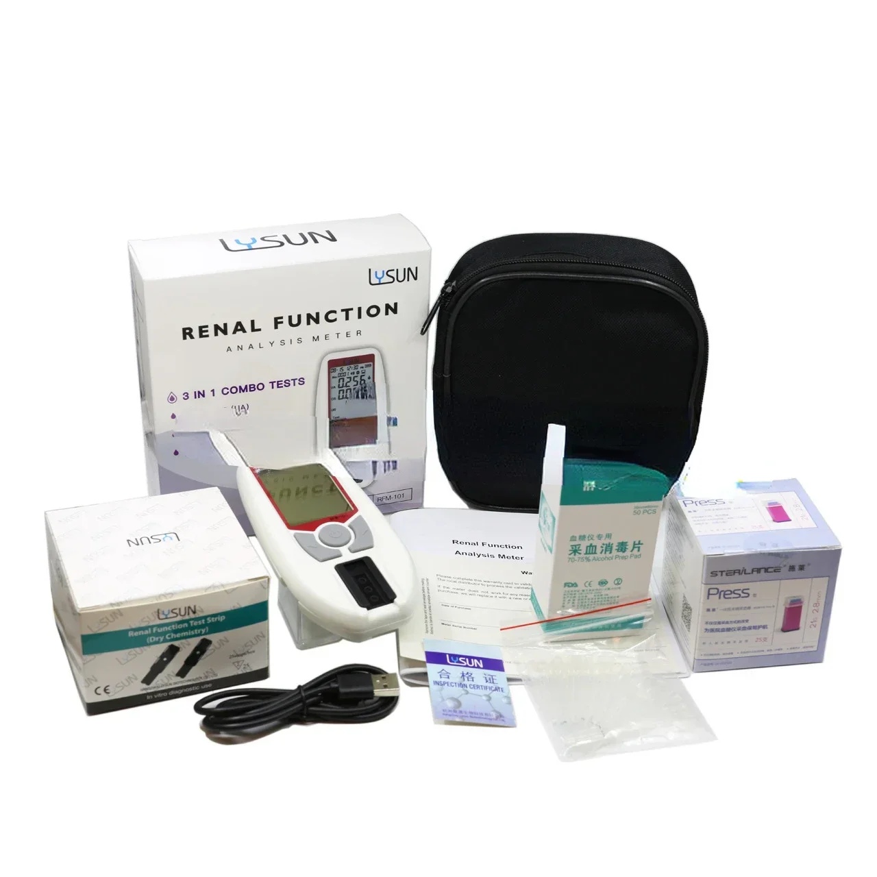 Kidney Function Test RFM-101 Renal Function Meter Uric Acid+creatinine+urea 3in1test Analyzer