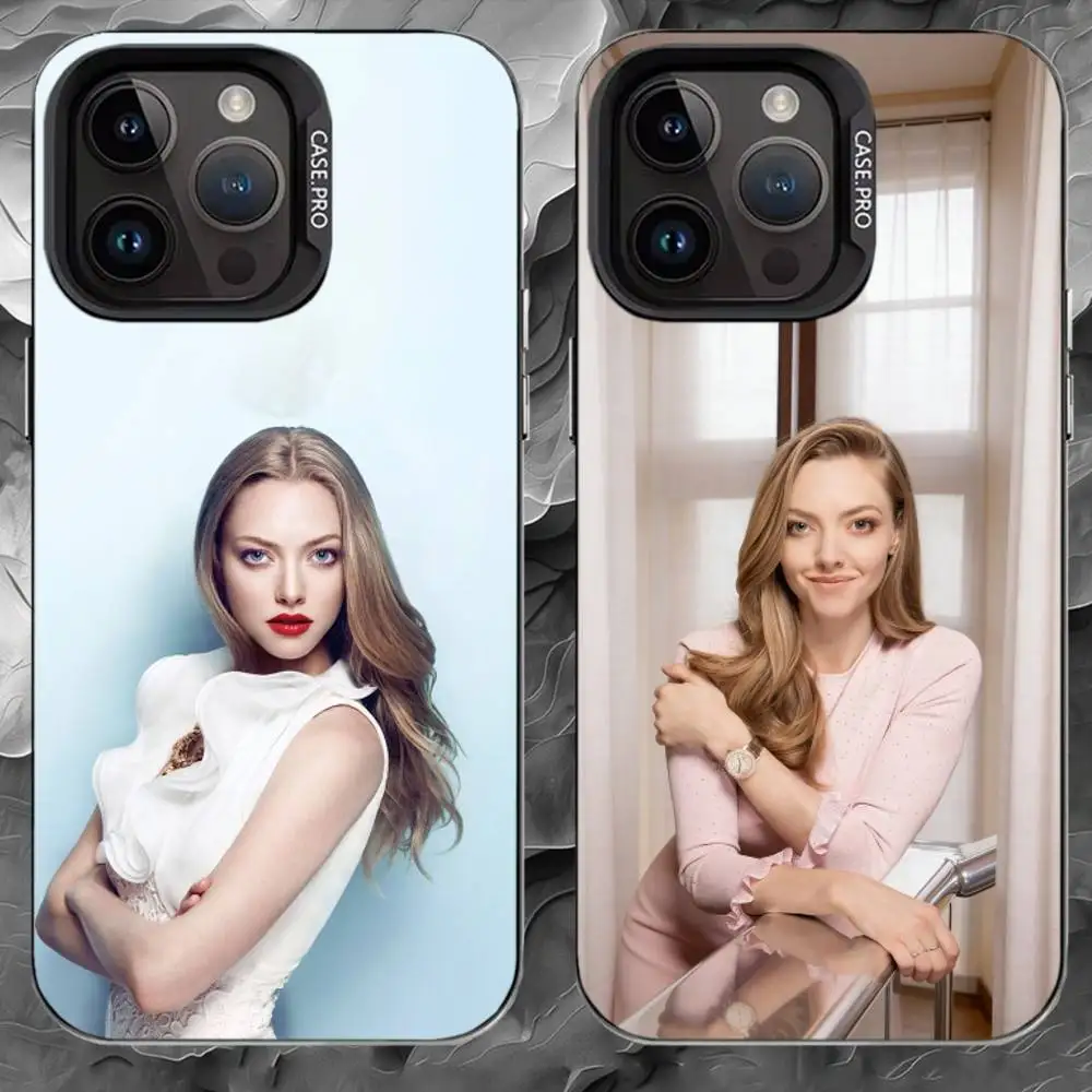 

A-Amanda Seyfried Phone Case For iPhone 17 16 15 14 13 12 11 Pro Max Plus Silver Matte Black Cover