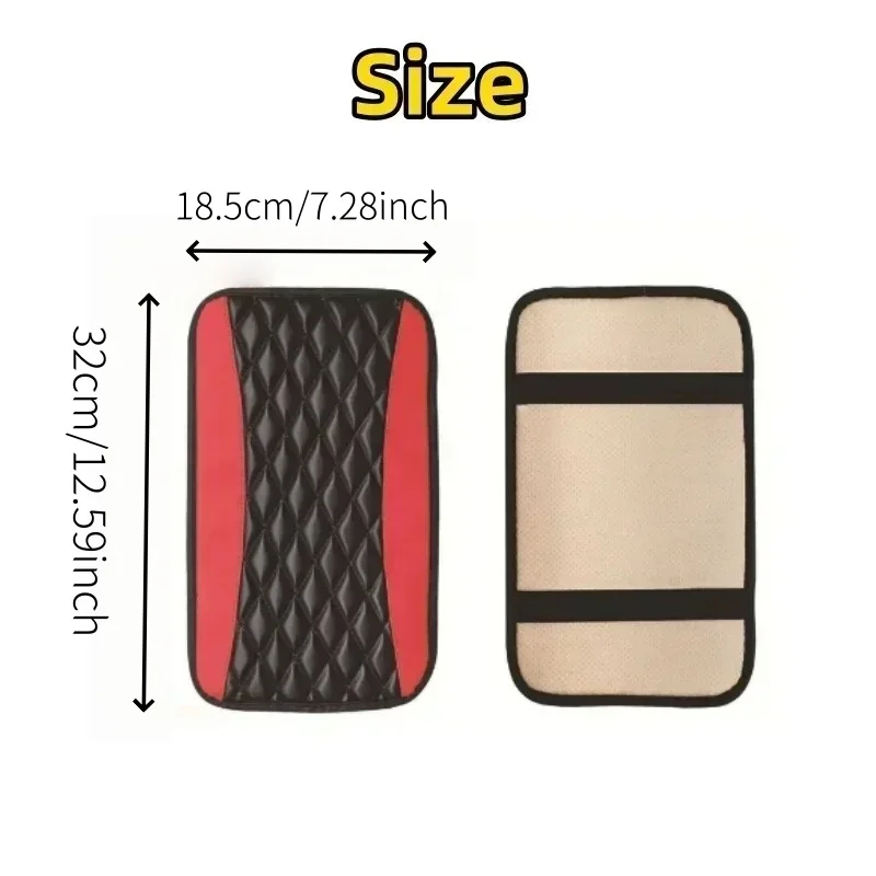 1pc 18.5x32cm Rhombus PU leather car central control countertop support pad armrest box protection pad