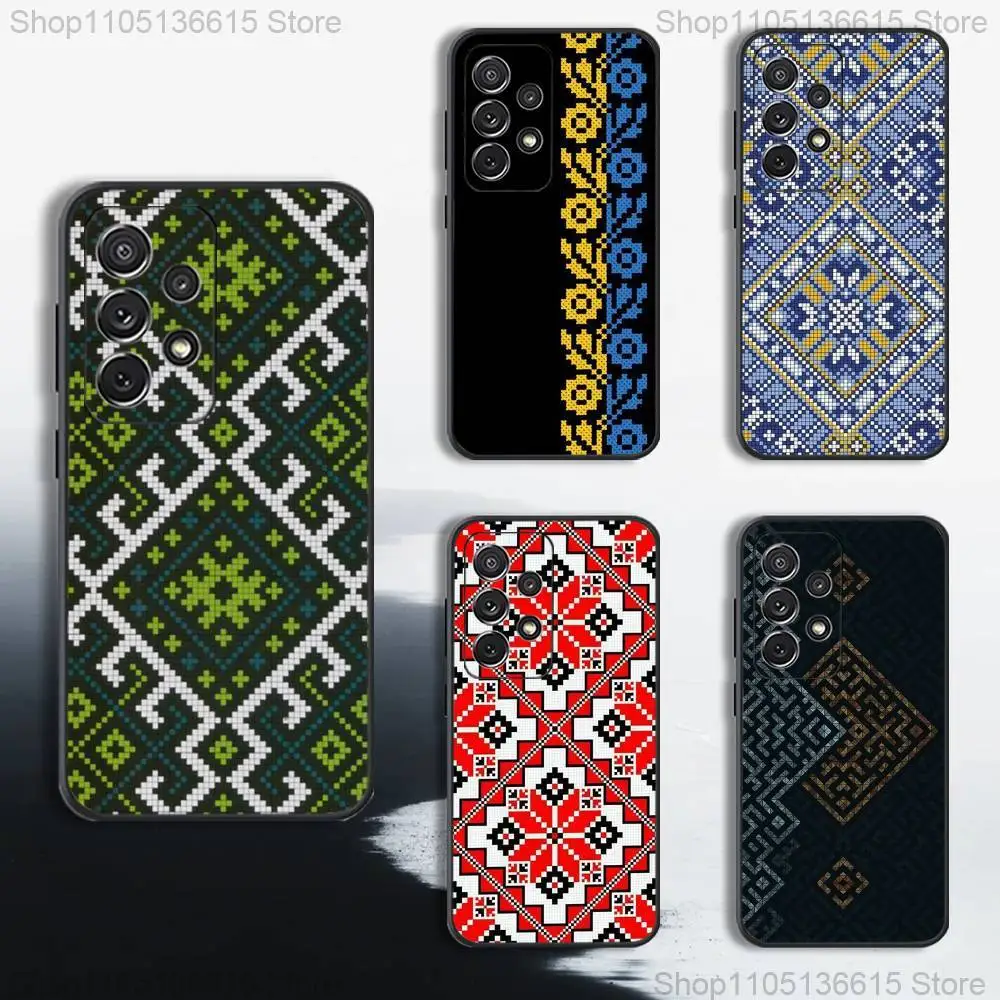 

Pattern U-ukraine Ornaments Phone Case For Samsung S25,S24,S23,S22,S21,S20,S10,Ultra,Plus,Lite,FE,Soft Silicone Black Cover