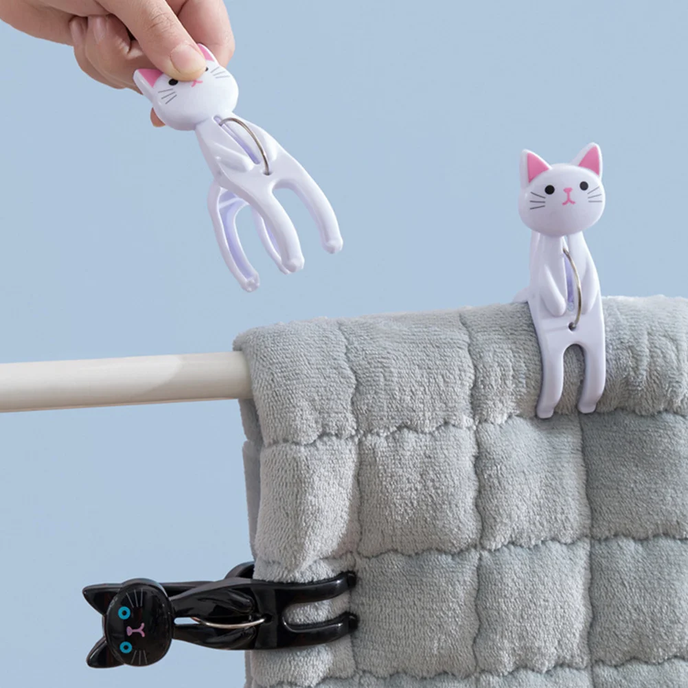 

4pcs Clothes Clips Windproof Laundry Pegs For Home Drying Quilt Sock Hanging Plastic Clothespins Beach Towel Balcony Rail Clamp