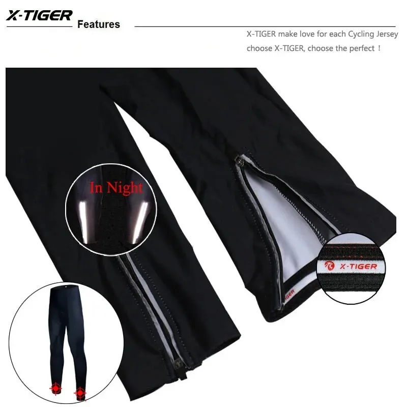 X-TIGER Cycling Pants Spring and Autumn Coolmax Women Bike Pants All Black 5D Gel Pad Professional MTB Cycling Pants Lycra Pants