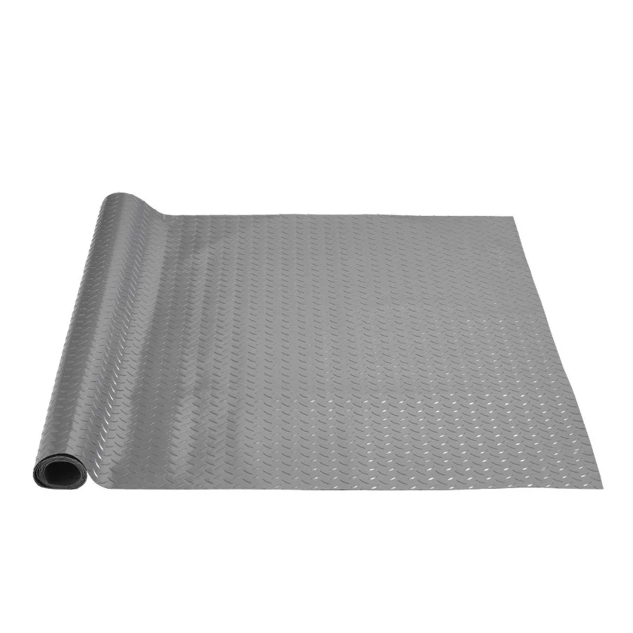 

Garage Floor Mat 3.9x6.56ft Vinyl Garage Flooring Roll AntiSlide Diamond Texture Silver Garage Mats for Under Car 25.6sqft Cov