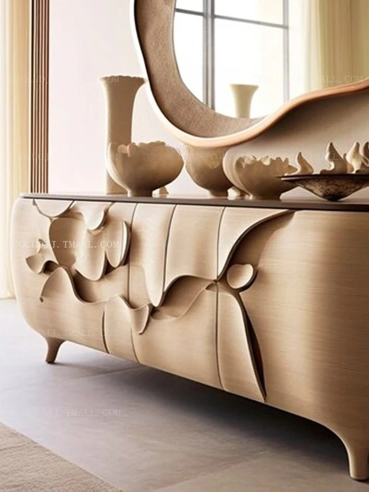 Mobile da ingresso francese color crema, mobile TV artistico di design