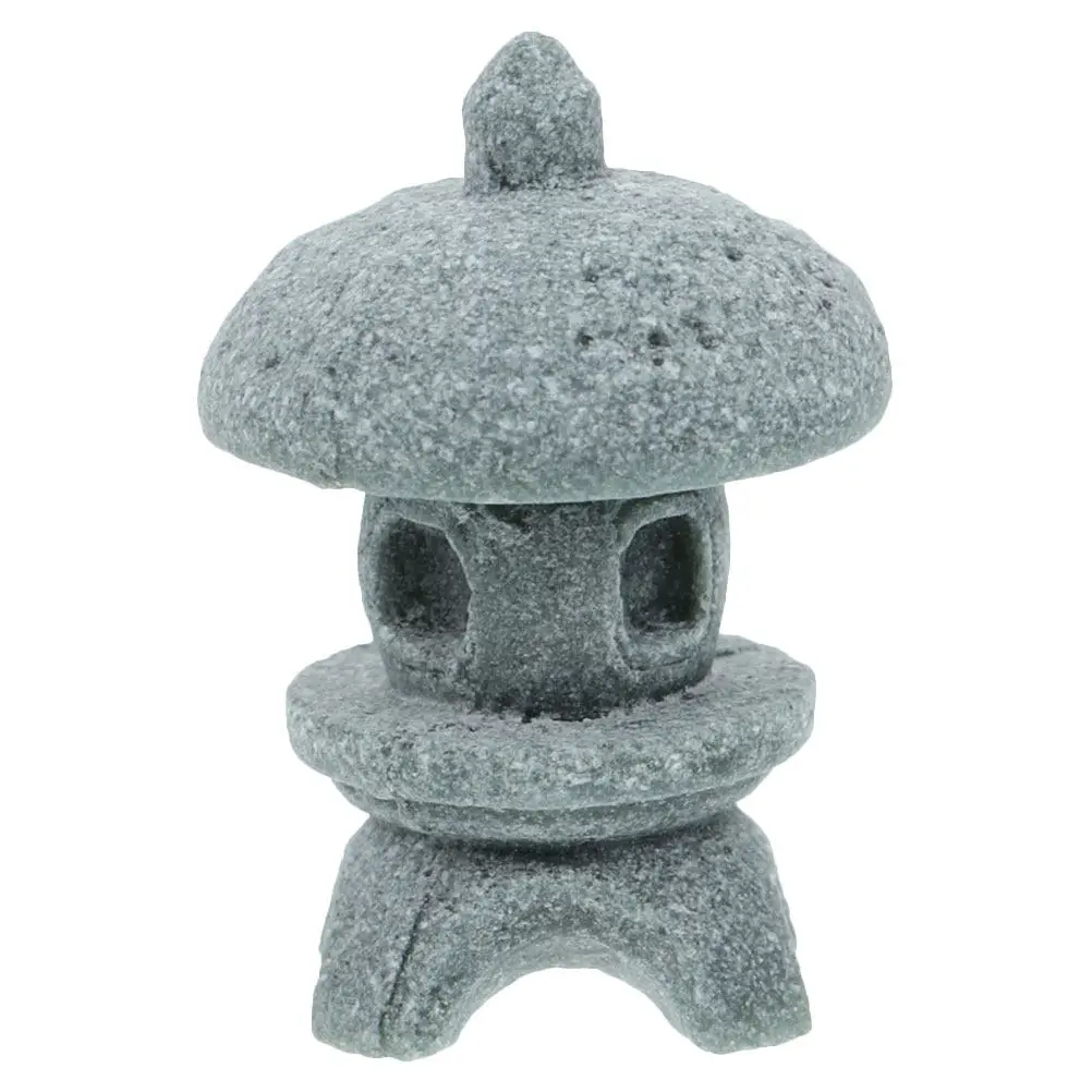 Japanese Stone Lantern Sculpture Zen Garden Decor Mini Pagoda Statue for Aquarium Micro Landscape Indoor Outdoor Garden