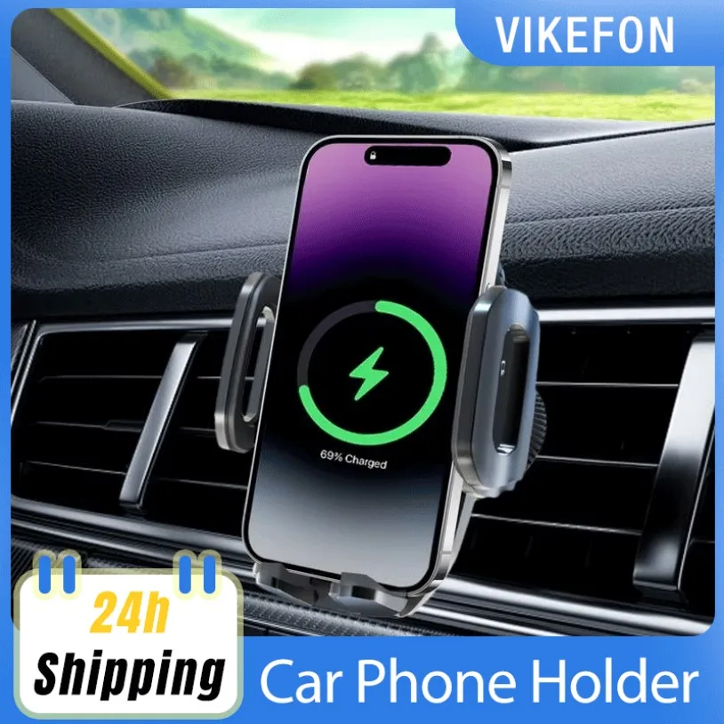 

Автомобильное беспроводное зарядное устройство, автомобильный держатель для телефона с вентиляционным отверстием, автоматический зажим, 15 Вт, быстрая зарядка, беспроводное автомобильное зарядное устройство, держатель для телефона для iPhone