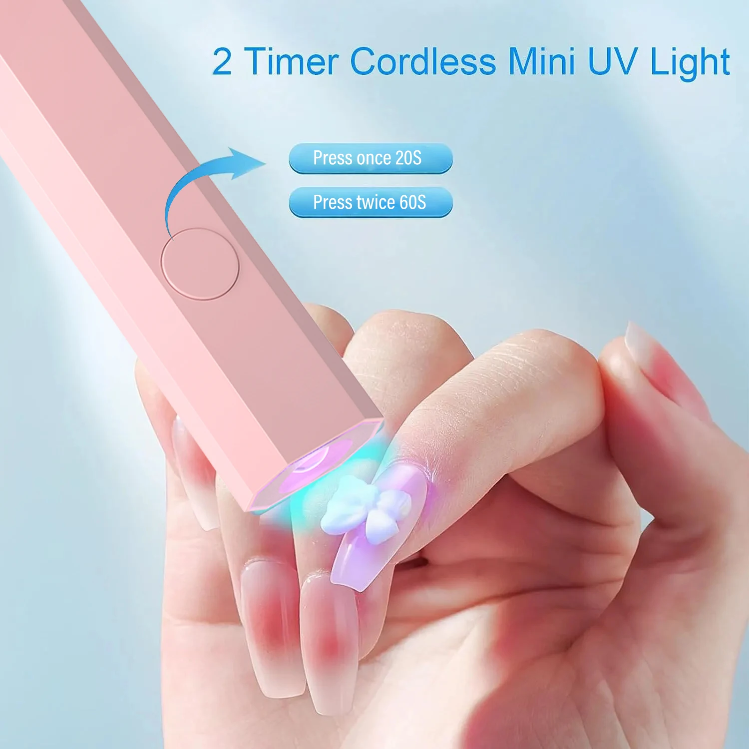 Portable Rechargeable UV LED Nail Dryer Mini Gel Polish Curing Lamp 2 Timing Modes USB Charging Manicure Tool Home Use