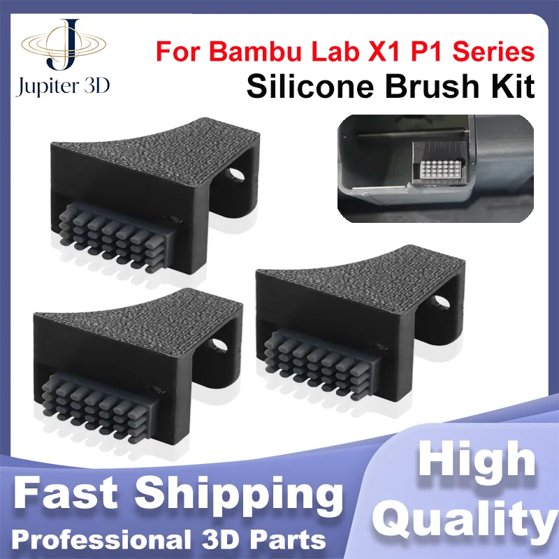 For Bambu Lab X1 P1S Series Nozzle Brush BambuLab Wiper Silicone Brush Mounted Scrubbers Print Head Cleaner Printer Head Wiping