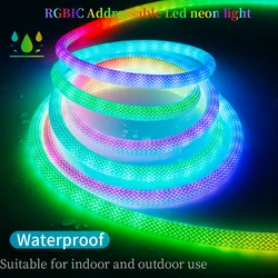 50Leds/m WS2812B WS2811 addressable led neon pixel light Round Reticulate Neon lights WS2812  Smart RGBIC Soft led strips DC5V