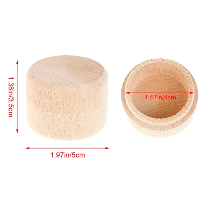 3/2/1PCS Round Wooden Wedding Ring Jewelry Trinket Box Wood Storage Container Case Gift Boxes