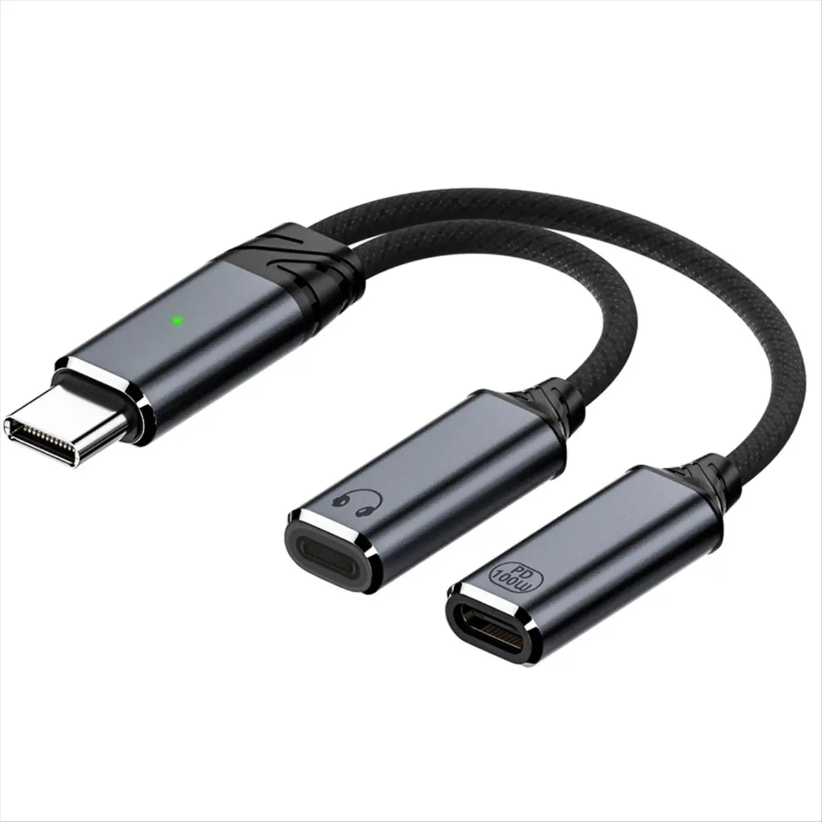 AA19 2-in-1 USB C to for Apple Interface Audio Adapter,USB C Male to for Apple Interface Headphone Female Converter Dark Gray