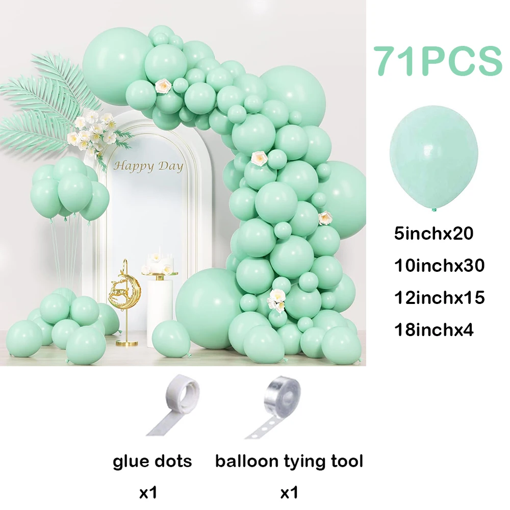 Mint Green Balloon Macaron Pastel Light Green Balloon Boys Girls 1st Birthday Wedding Baby Shower Party Decoration Helium Globos