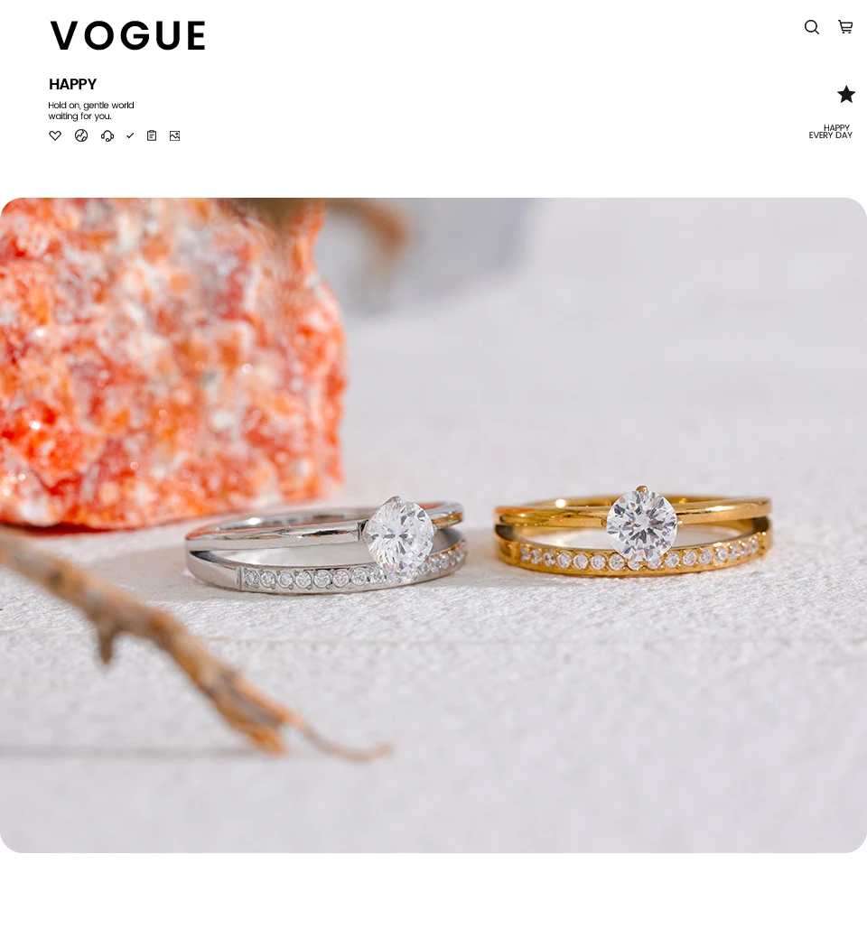 Yhpup Zarter, glänzender Zirkonia-Edelstahl, doppellagig, klassischer Ring, hochwertiges Geschenk für Frauen, exquisiter romantischer Schmuck – Detail 11