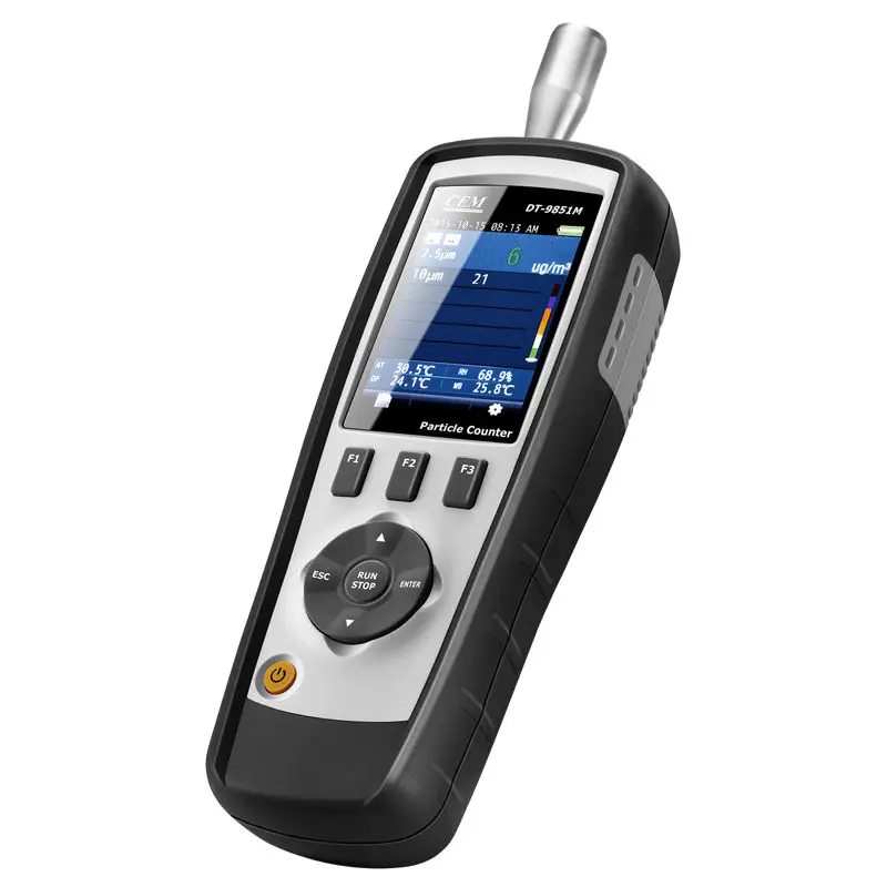 CEM DT-9850M DT-9851M يده المهنية الهواء عداد جسيمات الليزر المهنية عداد الجسيمات HCHO للكشف عن 0.3/2.5/10μm