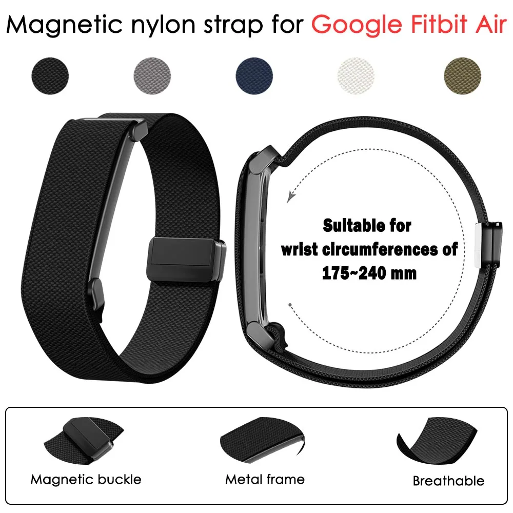 Ersatzarmband für Fitness-Tracker für Google Fitbit Air, elastisches Nylonband mit magnetischer Schnalle für Google Fitbit Air-Bänder