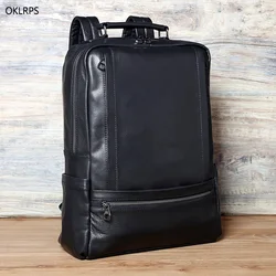 Mochila de couro masculina grande capacidade moda de alta qualidade negócios 15 polegada saco de computador saco de viagem de couro