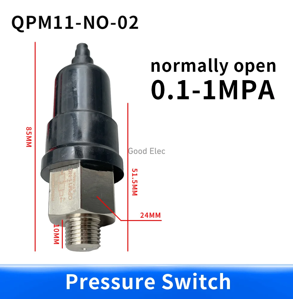 QPM11-NC / QPM11-NO G1/8 G1/4 Pressure Switch 0.1-1MPA / Adjustable Air Diaphragm Mechanical Simple Automatic Controller