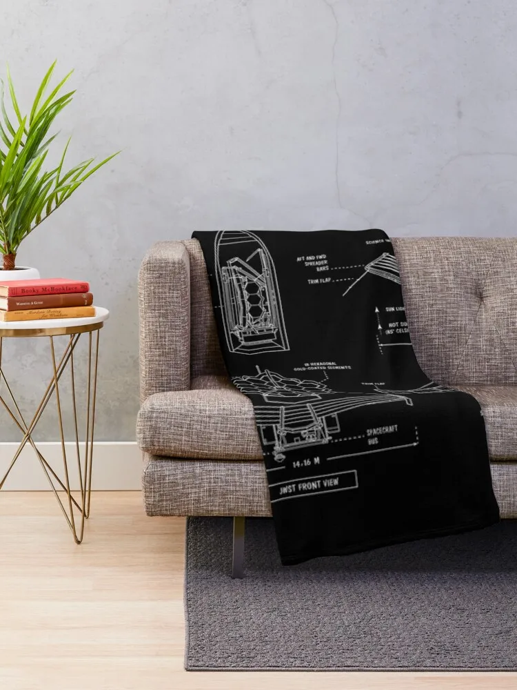 James Webb Space Telescope (White Stencil - No Background) Throw Blanket Soft Baby Moving Decorative Sofa Blankets