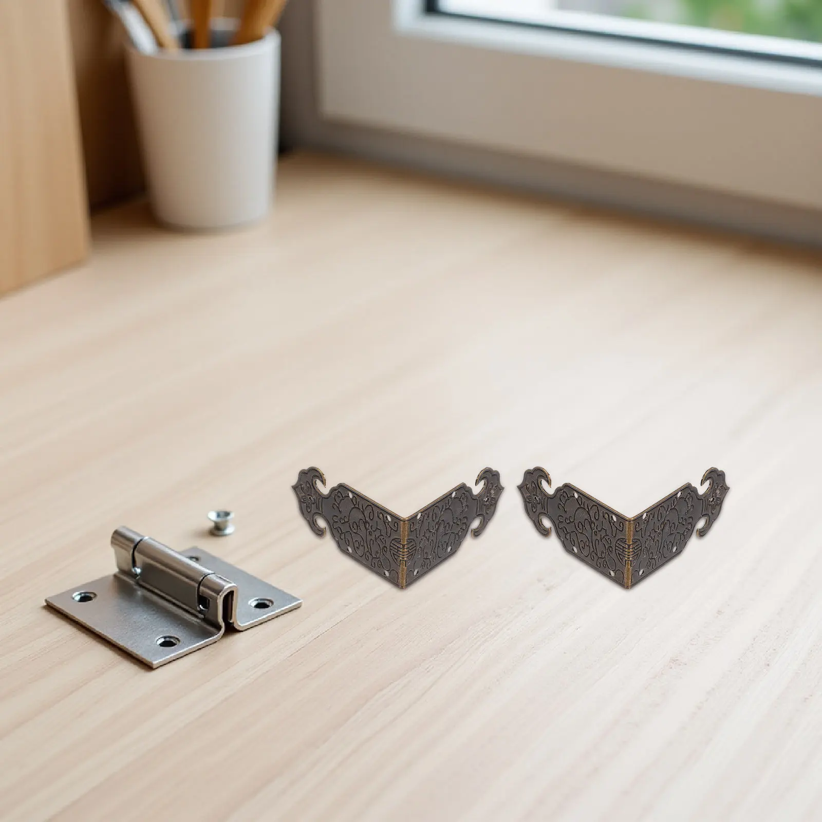 

8Pcs Copper Corner Protectors Vintage Metal Box Corner Guards Decorative Protective Edges for Jewelry Boxes Wooden Crates Rustic