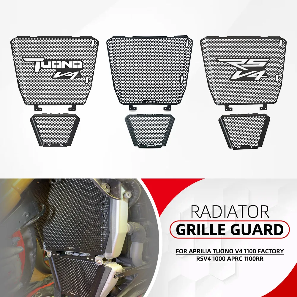

For Aprilia Tuono V4 1100 Factory RSV4 1000 APRC 1100RR Radiator Grille Guard Cover Oil Cooler Cooling Radiator Shield Protector