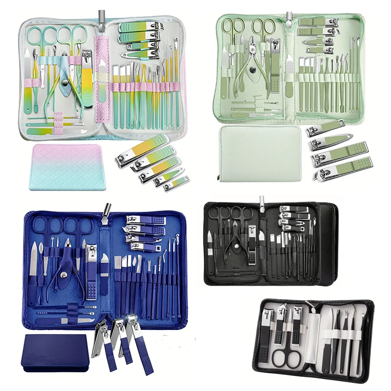 30 pcs Nail Clippers Manicure Tool Set,With Portable Travel Case, Cuticle Nippers And Cutter Kit,Professional Nail Clippers 2027
