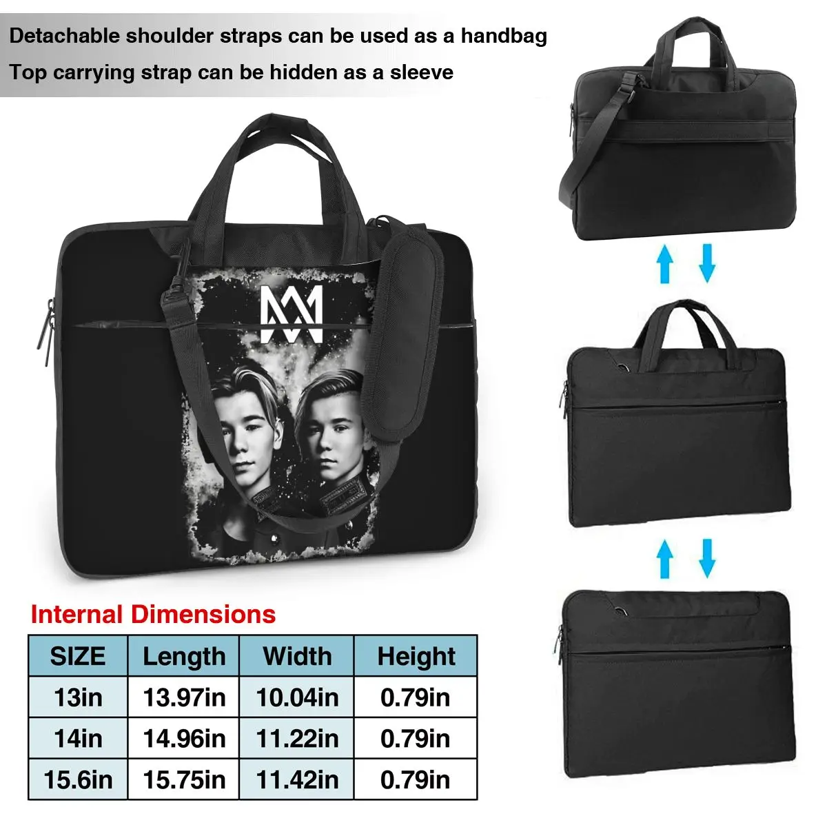 Laptop Bag Sleeve Case Marcus & Martinus 2024Notebook Pouch Eurovisioned Song Contest 13 14 15 Computer Bag For Macbook Pro Asus