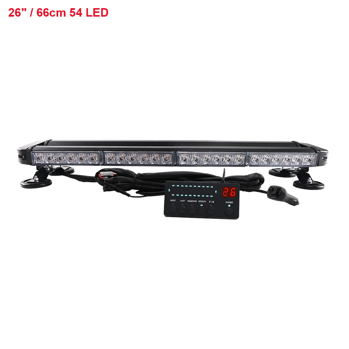 Amber Wit 38 "44" 49 "Sleepwagen Voertuig Politieauto Led Strobe Waarschuwingslampje Bar Oranje baken Knipperende Lamp 26 Modi - afbeelding 1