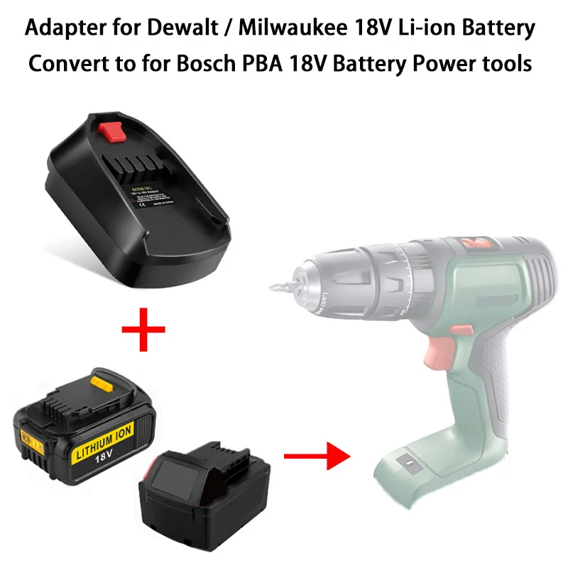 For Makita/Dewalt/Milwaukee/Bosch/Worx/Kress/Metabo/Ridgid/Hitachi/Devon/Stanley 18V Battery Adapter Convert For Bosch PBA Tool