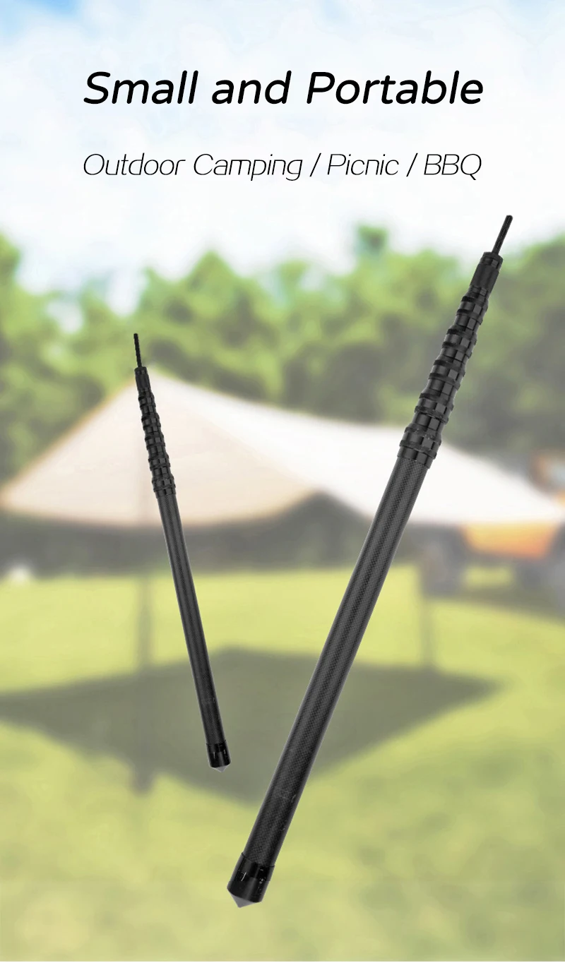 Carbon Fiber Tarp Pole Teleskop 3m Tarp Pole Teleskop Leichte Camping Pole Carbon Ultraleicht 2,4m Zelt Pole Einstellbar – Detail 2