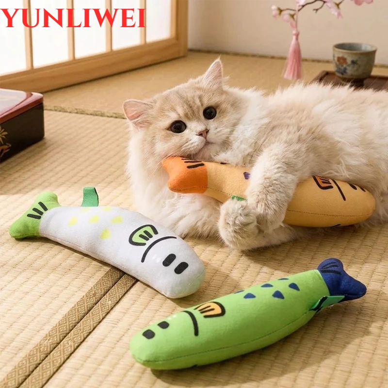 Juguete Interactivo de Simulación de Pez para Gatos, Peluche Suave con Catnip, Juguete Realista para Masticar y Morder, Suministros para Gatos y Gatitos de Interior