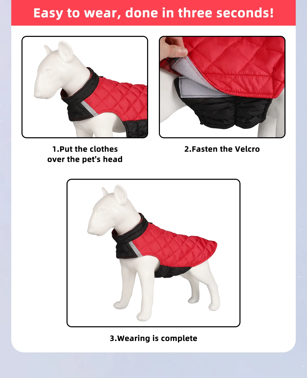 Winterhundekleidung, warmer Hundemantel, beidseitig tragbar, PP-Baumwolle, Outdoor-Welpenkleidung, Jacke, Chihuahua, French Bulldog Kleidung – Detail 6