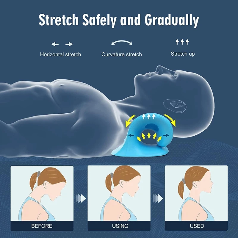 Neck Shoulder Stretcher Relaxer Cervical Traction Device Hump Corrector Cervical Spine Alignment Chiropractic Pillow Pain Relief