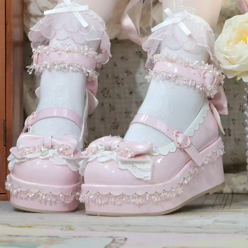 Limited Original Lolita Thick Sole Heavy Industry Gorgeous And Elegant Sponge Shoes Japanese Sweet Girls' Tea Party Shoes